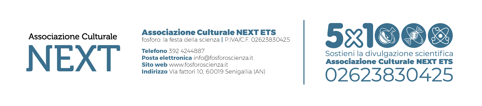 Sostieni la divulgazione scientifica con il tuo 5x1000 all'Associazione Culturale NEXT ETS — Codice Fiscale 02623830425